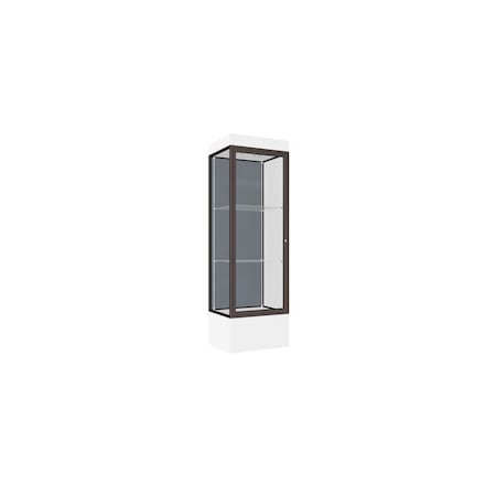 Ghent Lighted Floor Display Case 24x76x20, 12" Base, Bronze 93LFBS-BZ-WHT