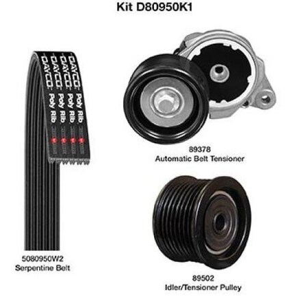 Dayco Demanding Serpentine Drive Belt Component Kit for 2007-2017 Toyota Tundra D80950K1