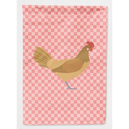 Carolines Treasures Frisian Friesian Chicken Pink Check Garden Flag BB7832GF