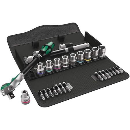 Wera 8100 SC 9 Zyklop Speed Ratchet Set, 1/2 in drive, imperial, 28 pieces 5004079001