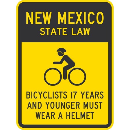 Lyle Bicyclists 17 Years And Younger Must Wear A Helmet (with Cyc, 18x24, Engineer Grade, Yellow G-10194-EG_18x24