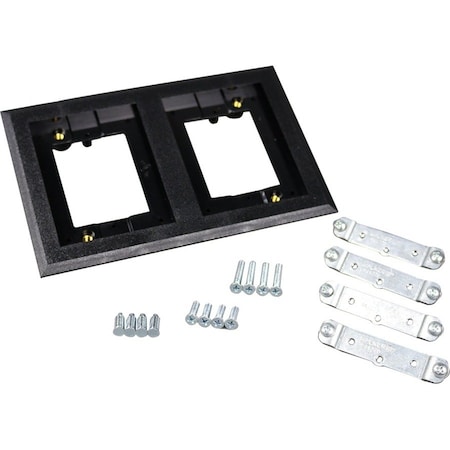Wiremold Double Gang Carpet Flange, Black 827PCC-BLK