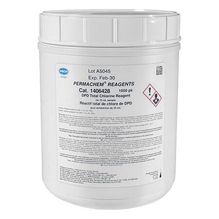 Hach DPD Total Chlorine Reagent, PK1000 1406428