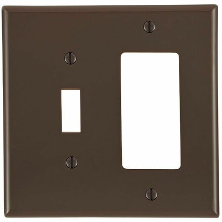 Leviton Combination Wallplate, Midway Size, Gang 2, Brown PJ126