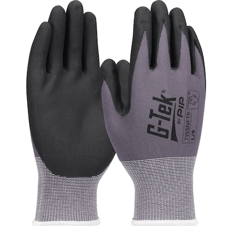Pip Seamless Knit Nylon/Spandex Glove w/Nitrile Coated Foam Grip on Palm&Fingers, 15Ga, Touchscreen, 12PK 715SNFTP/L