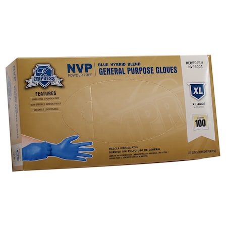 Empress Disposable Gloves, XL, 100 PK NVP5004
