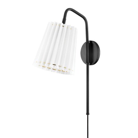 Mitzi Demi 1 Light Plug-In Sconce 5 In. Soft Black HL476101-SBK