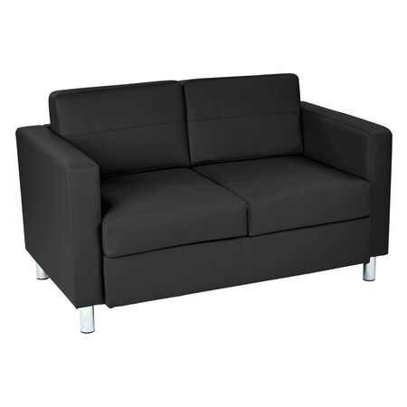 Office Star Products Pacific Love Seat, Black PAC52-R107
