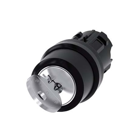 Siemens RONIS key-operated switch, 22 mm, round, plastic, lock number 455 3SU1000-4CF11-0AA0