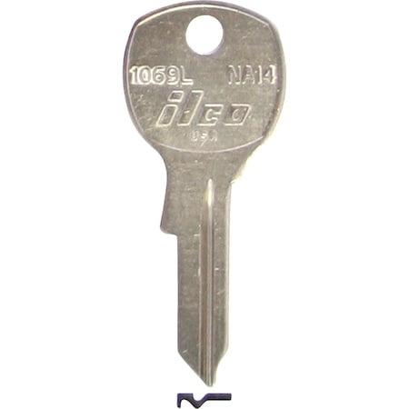 Ilco National Nickel Plated File Cabinet Key NA14 / 1069L, 10PK IAL3276601B