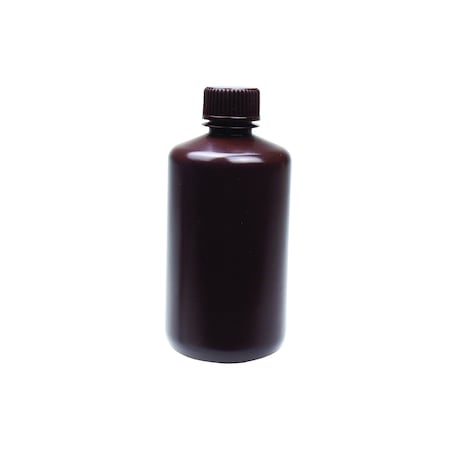 United Scientific Reagent Bottle - Narrow Mouth - 250 ml, Amber, HDPE, 12PK 33427