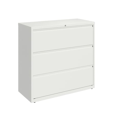 Hirsh 42 in W 3 Drawer Lateral File Cabinet, White, A4/Legal/Letter 23705