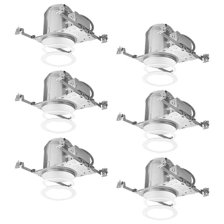 Halo Recessed Housing, 6 in Dia Recessed Can, Aluminum H7ICAT6100WB-6PK
