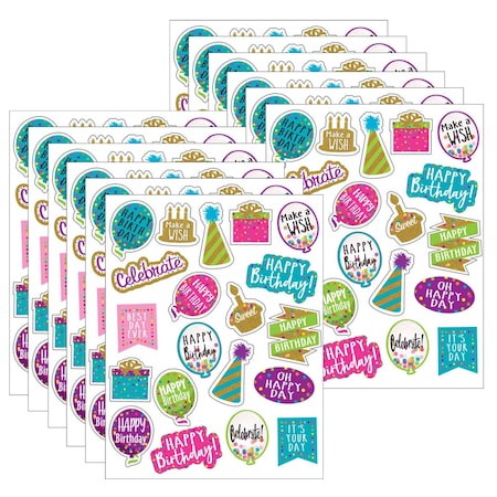 Teacher Created Resources Confetti Happy Birthday Stickers, 120-Piece Set, 12PK 8585