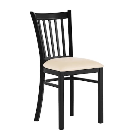 Flash Furniture HERCULES Black Ladder Back Metal Restaurant Chair - Tan Vinyl Seat XU-DG-6Q2B-VRT-TNV-GG