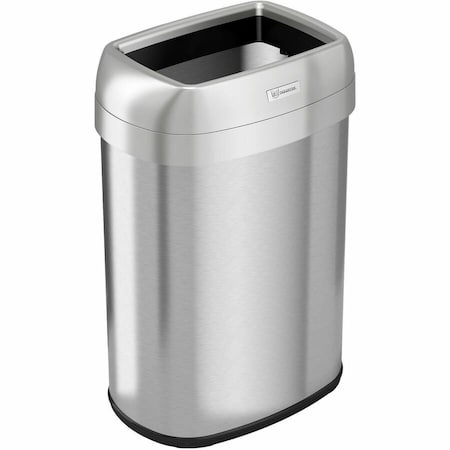 Hls Commercial 13 gal Oval Trash Can, Silver, Open Top, Stainless Steel, 11.5 in HLS13STV