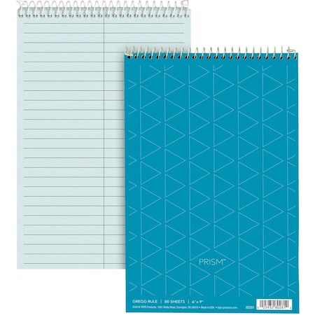 Tops Business Forms TOPS, PRISM STENO BOOKS, GREGG RULE, 6 X 9, BLUE, 4PK 80284