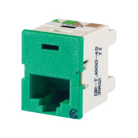 Ortronics 1-PORT MOD JACK 110 8W8P UTP, T568A/B CAT6 IP5 CLARITY6, TRACJACK GREEN TJ600-45