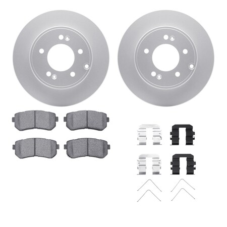 Dynamic Friction Co DFC GEOSPEC Coated Rotors with 5000 Brake Pads - Ceramic and Hardware 4512-03127