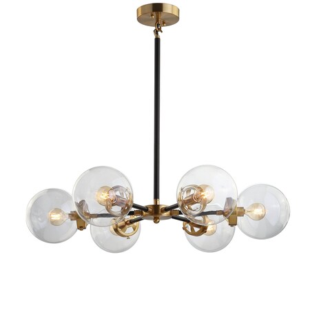 Jonathan Y Caleb 6-Light 28" Brass Cluster Pendant, Black/Brass Gold JYL9015A