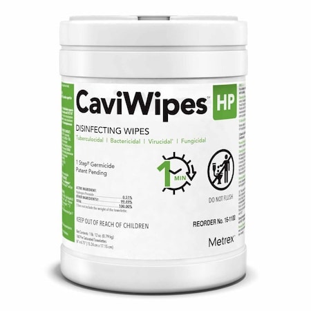 Caviwipes HP Surface Disinfectant Cleaner Peroxide Based Manual Pull Wipe, Scented NS, 16-1100 1216229_CN