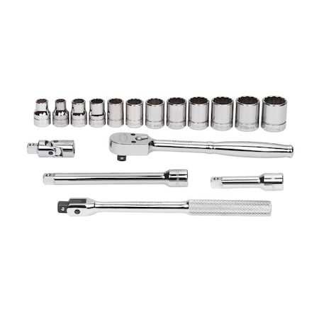 Williams Socket/Tool Set, 3/8" D, 12Pt, 17pc, TLsOnly, JHWMSB-17F JHWMSB-17F