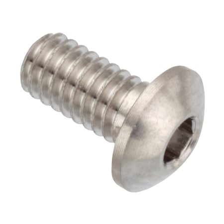 Zoro Select #5-44 Socket Head Cap Screw, Button, Plain 18-8 Stainless Steel, 1/4 in Length ZBC118UNF