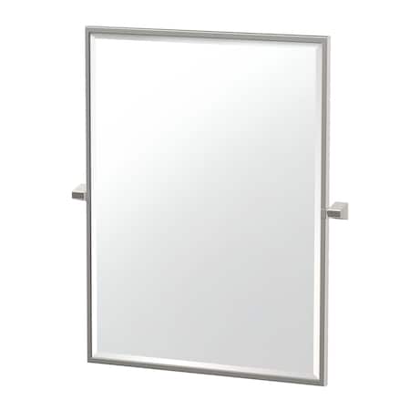 Gatco A-Line 31.5" Framed Rectangle Mirror, Satin Nickel 5669FS