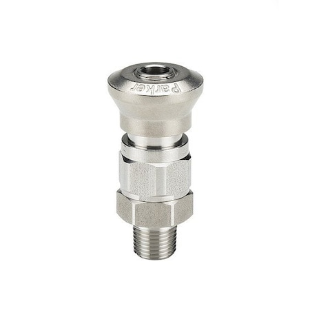 Parker Coupler, 316 Stainless Steel Body, Push-to-Connect Lock, 1/4"-18 Thread Size 4M-Q4CY-SSP