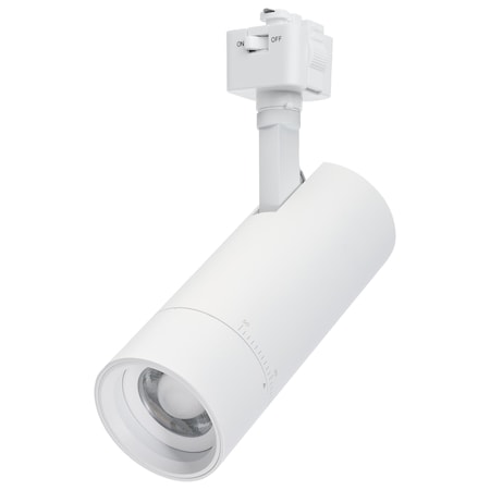 Nuvo 15W LED Track Head J-Style 20 to 50 Degree Adjustable Beam Spread CCT Selectable Matte White Finish TH5031