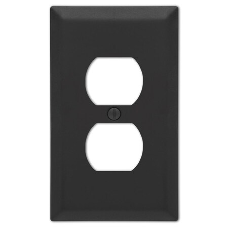 Livewire Century Matte Black 2-Gang Stamped Steel Duplex Wall Plate LI1493258