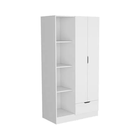 Homeroots 35" White Drawer Combo Dresser 534924