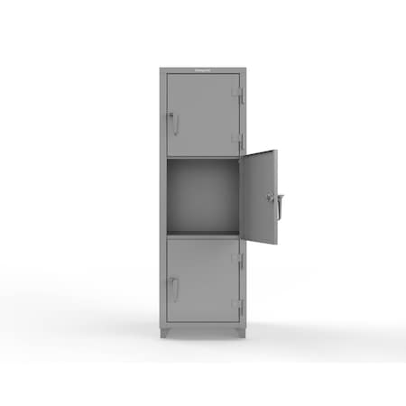 Strong Hold 14 GA Triple-Tier Locker - 3 Compartments 26-3D-24-3T-L
