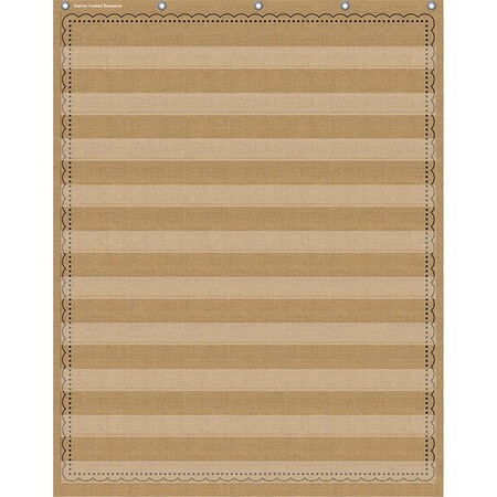 Roomfactory 10 Pocket Chart, Burlap - 34 x 44 in. RO728327