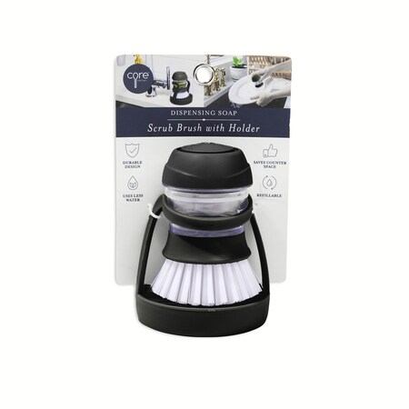 Core Kitchen Dispensing Soap Scrub Brush with Holder - Onyx 49686