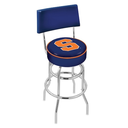 Holland Bar Stool Co 25" Chrome 2-Ring Syracuse Swivel Bar Stool, Back L7C425Syrcse