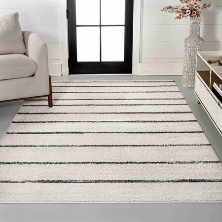 Jonathan Y Williamsburg Minimalist Stripe Cream/Black 4 ft. x 6 ft. Area Rug MOH201D-4