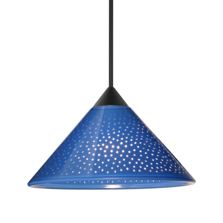 Besa Lighting Besa Kona Pendant, Blue Starpoint, Black Finish, 1x 5W LED 1XT-282484-LED-BK