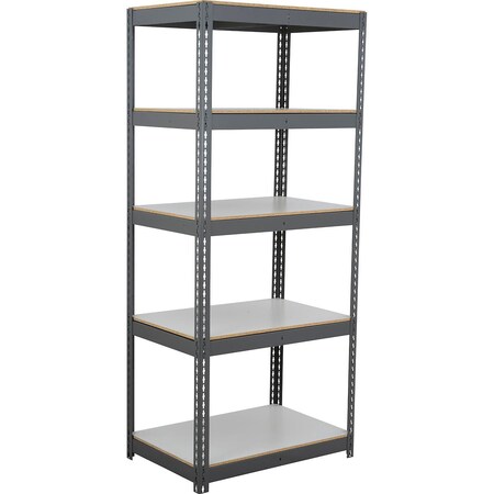 Global Industrial 5 Shelf, Heavy Duty Boltless Shelving Starter, 36"Wx18"Dx120"H, Laminate Deck B3170876