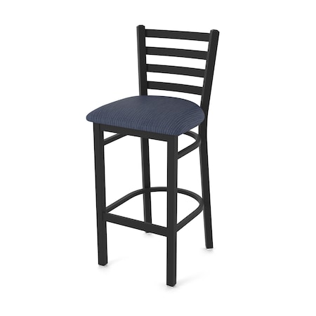 Holland Bar Stool Co 25" Stationary Counter Stool, Black Wrinkle, Graph Anchor Seat 40025BW014