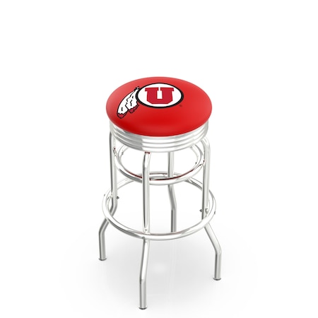Holland Bar Stool Co 30" Chrome 2-Ring Utah Swivel Bar Stool, Accent Ring L7C3C30UtahUn
