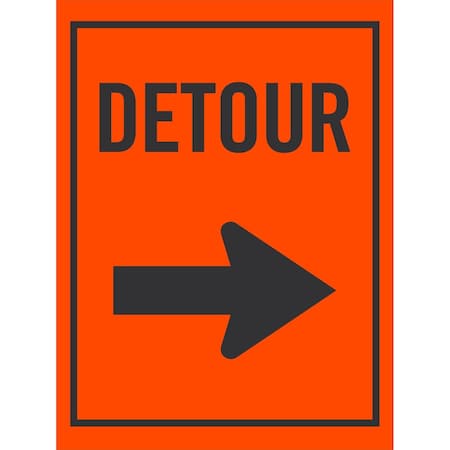 Lyle Detour (w/Right Arrow), 18x24, Engineer Grade, Orange G-10283-EG_18x24