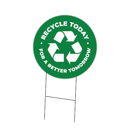 Signmission 16 in Height, 0.04 in Width, Corrugated Plastic, 16" x 16", C-16-CIR-DS-WS-Recycle C-16-CIR-DS-WS-Recycle
