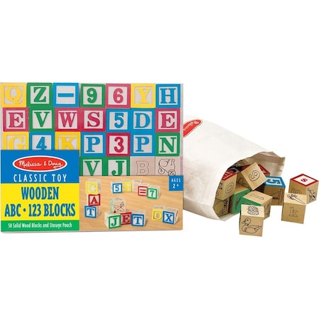 Melissa & Doug Wooden ABC/123 Block Set, 50 Pieces 1900