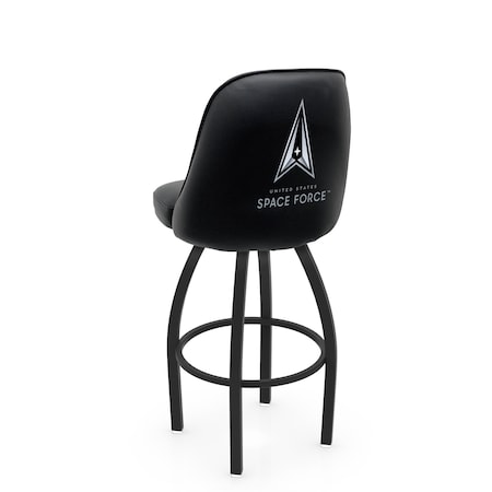 Holland Bar Stool Co Logo Grizzly U.S. Space Force 25in Swivel Counter Stool with Black Wrinkle Finish L048