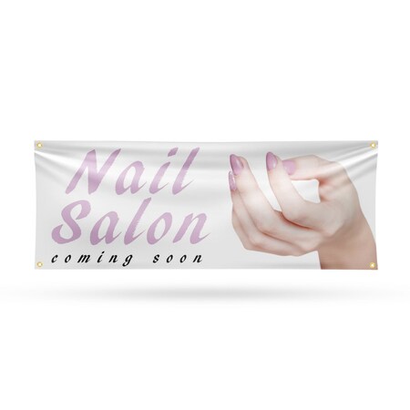 Signmission Nail Salon Coming Soon, 18 Inch x 48 Inch, Vinyl Banner B-30747
