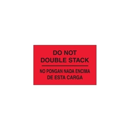 Bubblefast 3 x 5'' - ''No Pongan Nada Encima De Esta Carga'' Fluorescent Red Bilingual Labels BFDL3051