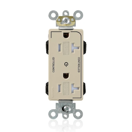 Leviton Straight Blade Receptacle, 5-20R, 20 A, 125V AC, Flush Mount, Self-Grounded MT163-2I