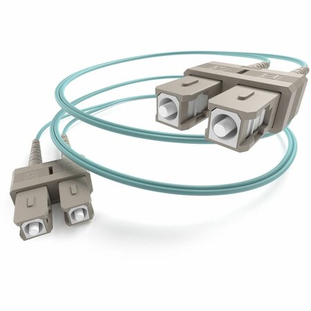 Unc Group 12 Meter Om3 10 Gig Fiber Optic Cable, Aqua, Pvc Jacket 50/125 Micron FJ5GSCSC-12M