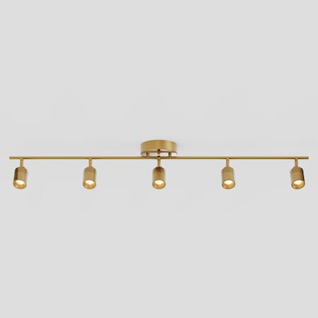 Vidalite Shura Antique Brass 5-Light Track Light with Rotatable Heads, Integrated LED, 3000k, 2450 Lmn CE1059884